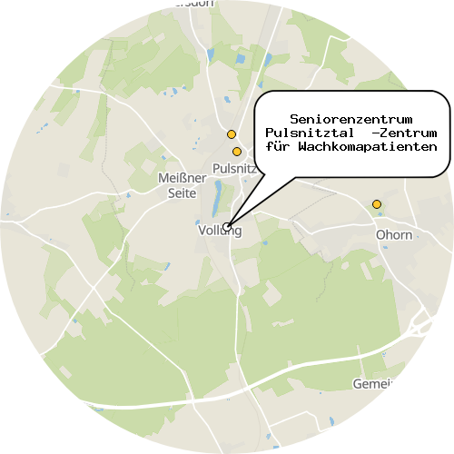 Kartenausschnitt für die Firma Seniorenzentrum Pulsnitztal  -Zentrum für Wachkomapatienten