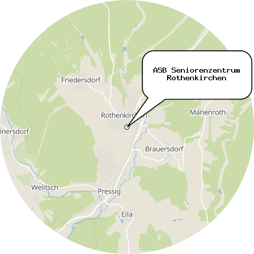 Kartenausschnitt für die Firma ASB Seniorenzentrum Rothenkirchen