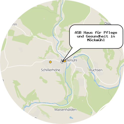 Kartenausschnitt für die Firma ASB Haus für Pflege und Gesundheit in Möckmühl