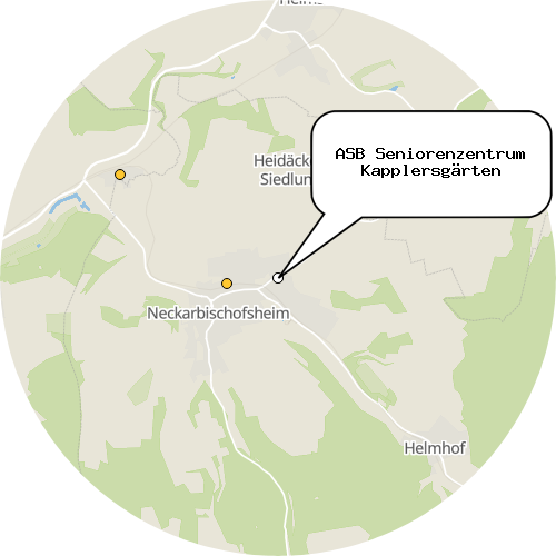 Kartenausschnitt für die Firma ASB Seniorenzentrum Kapplersgärten