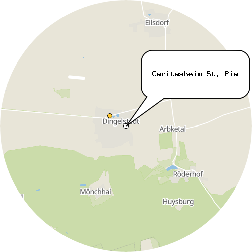 Kartenausschnitt für die Firma Caritasheim St. Pia