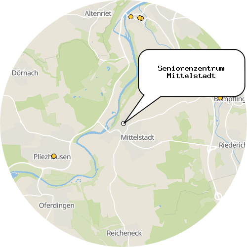 Kartenausschnitt für die Firma Seniorenzentrum Mittelstadt