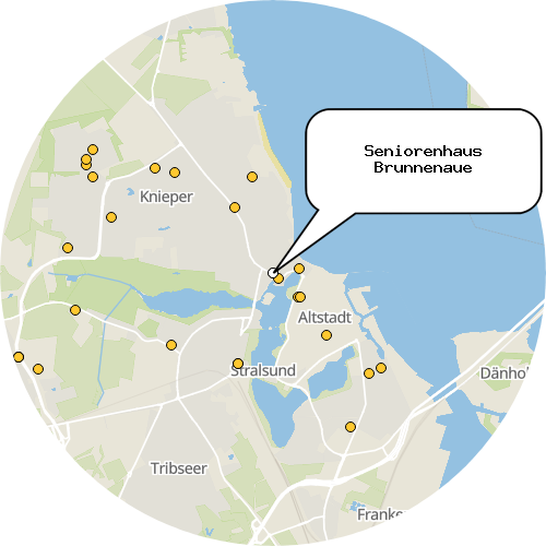 Kartenausschnitt für die Firma Seniorenhaus Brunnenaue