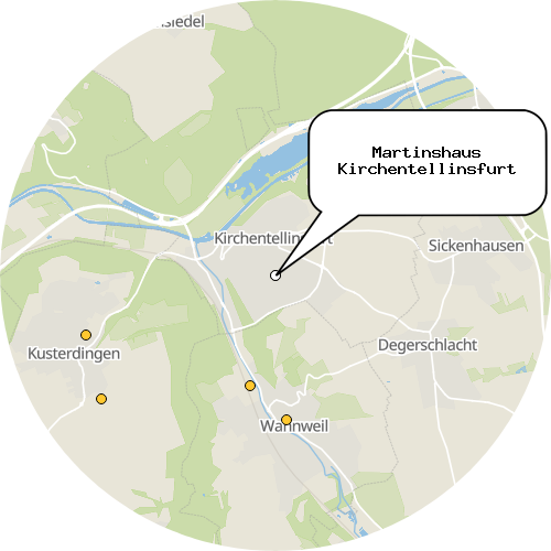 Kartenausschnitt für die Firma Martinshaus Kirchentellinsfurt