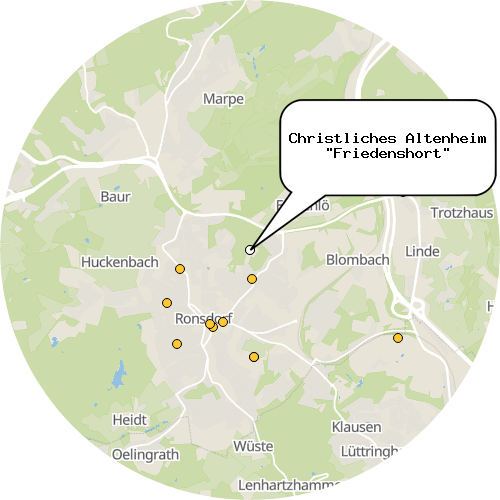 Kartenausschnitt für die Firma Christliches Altenheim "Friedenshort"