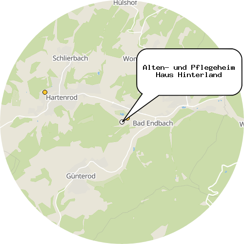 Kartenausschnitt für die Firma Alten- und Pflegeheim Haus Hinterland