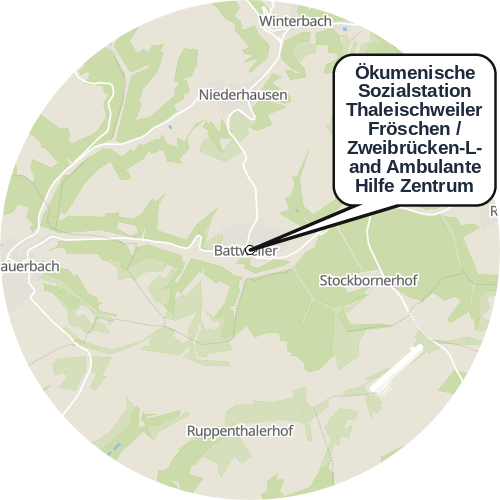 Kartenausschnitt für die Firma Ökumenische Sozialstation Thaleischweiler Fröschen / Zweibrücken-Land Ambulante Hilfe Zentrum