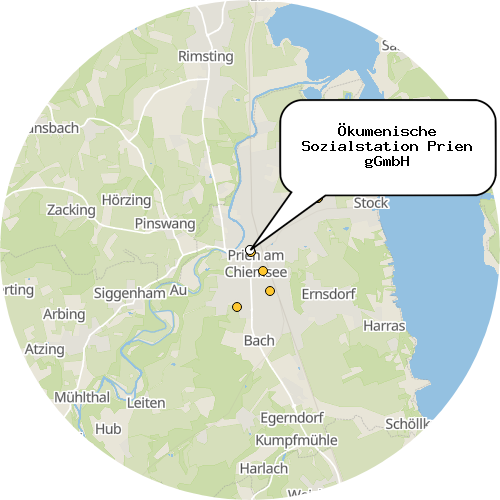 Kartenausschnitt für die Firma Ökumenische Sozialstation Prien gGmbH
