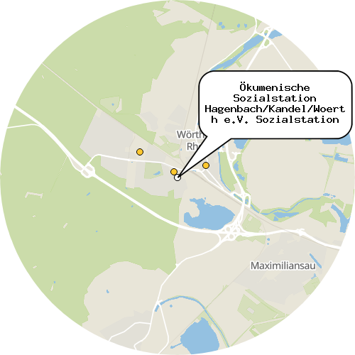 Kartenausschnitt für die Firma Ökumenische Sozialstation Hagenbach/Kandel/Woerth e.V. Sozialstation