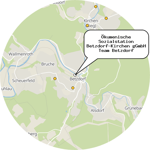 Kartenausschnitt für die Firma Ökumenische Sozialstation Betzdorf-Kirchen gGmbH Team Betzdorf