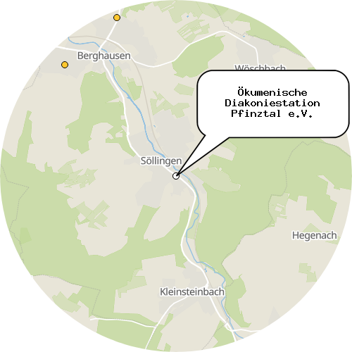 Kartenausschnitt für die Firma Ökumenische Diakoniestation Pfinztal e.V.