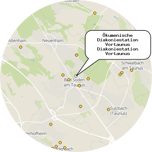 Kartenausschnitt für die Firma Ökumenische Diakoniestation Vortaunus Diakoniestation Vortaunus
