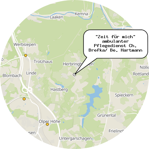 Kartenausschnitt für die Firma "Zeit für mich" ambulanter Pflegedienst Ch. Brefka/ Be. Hartmann