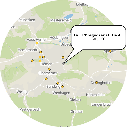 Kartenausschnitt für die Firma 1a  Pflegedienst GmbH  Co. KG