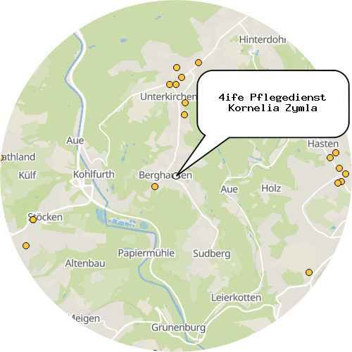 Kartenausschnitt für die Firma 4ife Pflegedienst Kornelia Zymla
