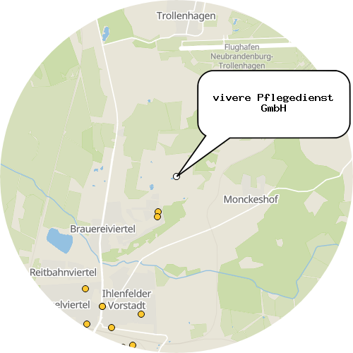 Kartenausschnitt für die Firma vivere Pflegedienst GmbH