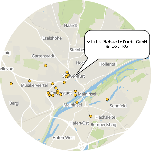 Kartenausschnitt für die Firma visit Schweinfurt GmbH & Co. KG