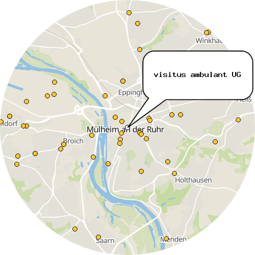 Kartenausschnitt für die Firma visitus ambulant UG