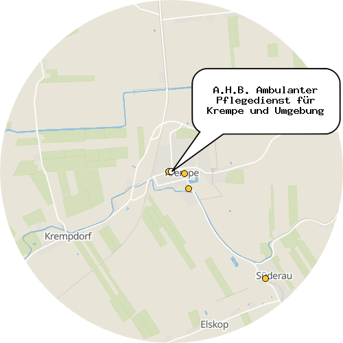 Kartenausschnitt für die Firma A.H.B. Ambulanter Pflegedienst für Krempe und Umgebung