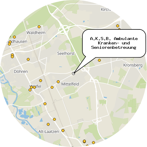 Kartenausschnitt für die Firma A.K.S.B. Ambulante Kranken- und Seniorenbetreuung