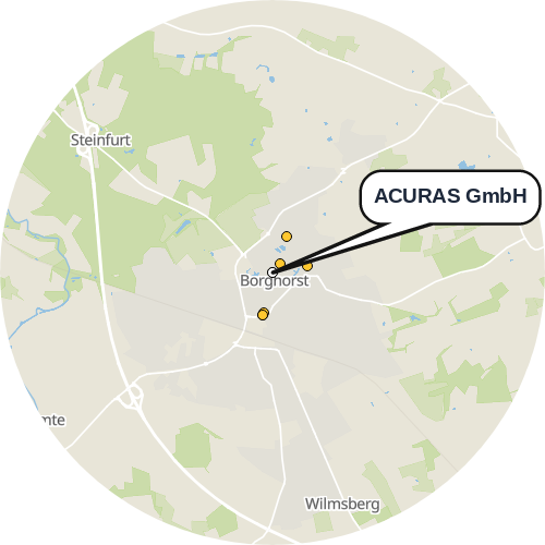 Kartenausschnitt für die Firma ACURAS GmbH