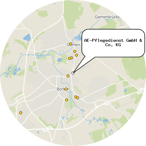 Kartenausschnitt für die Firma AE-Pflegedienst GmbH & Co. KG