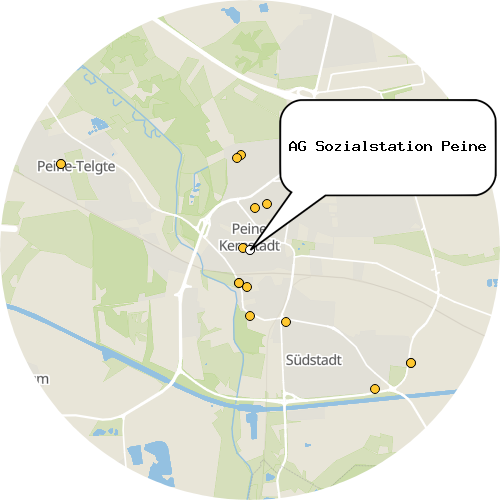 Kartenausschnitt für die Firma AG Sozialstation Peine
