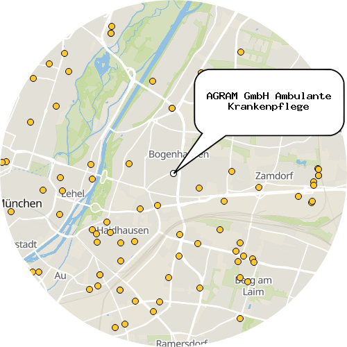 Kartenausschnitt für die Firma AGRAM GmbH Ambulante Krankenpflege