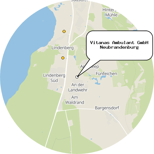 Kartenausschnitt für die Firma Vitanas Ambulant GmbH Neubrandenburg