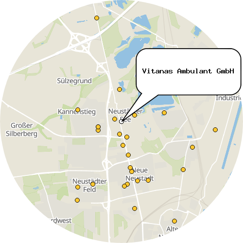 Kartenausschnitt für die Firma Vitanas Ambulant GmbH