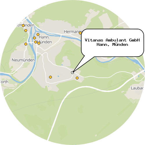 Kartenausschnitt für die Firma Vitanas Ambulant GmbH Hann. Münden