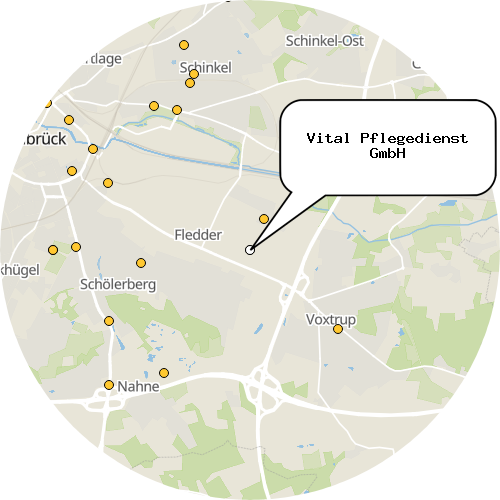 Kartenausschnitt für die Firma Vital Pflegedienst GmbH