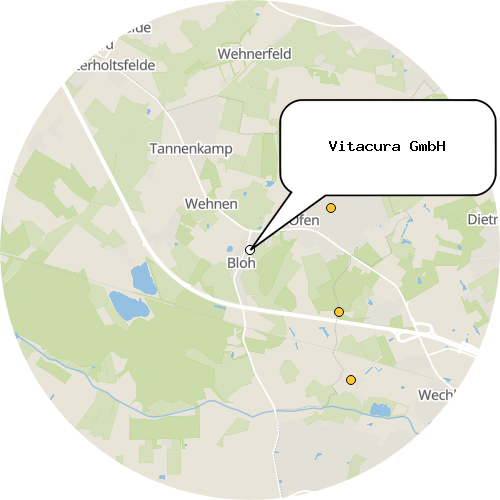 Kartenausschnitt für die Firma Vitacura GmbH