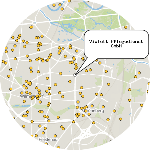 Kartenausschnitt für die Firma Violett Pflegedienst GmbH