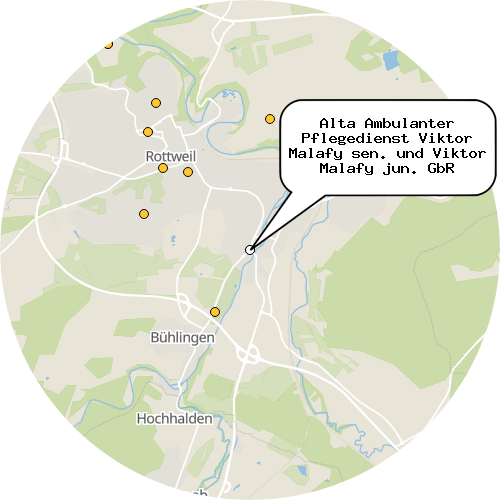 Kartenausschnitt für die Firma Alta Ambulanter Pflegedienst Viktor Malafy sen. und Viktor Malafy jun. GbR