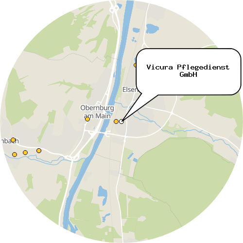 Kartenausschnitt für die Firma Vicura Pflegedienst GmbH