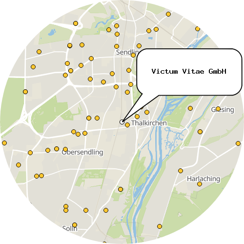 Kartenausschnitt für die Firma Victum Vitae GmbH