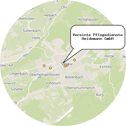 Kartenausschnitt für die Firma Vereinte Pflegedienste Heidemann GmbH