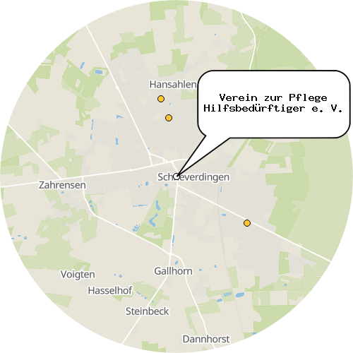 Kartenausschnitt für die Firma Verein zur Pflege Hilfsbedürftiger e. V.