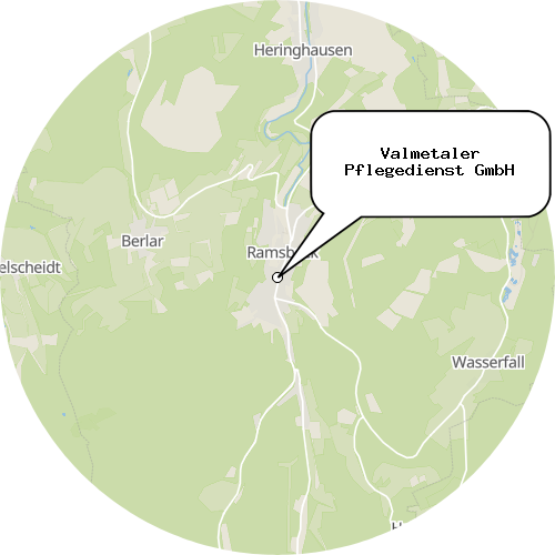 Kartenausschnitt für die Firma Valmetaler Pflegedienst GmbH