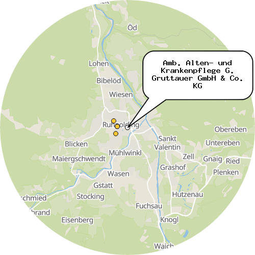 Kartenausschnitt für die Firma Amb. Alten- und Krankenpflege G. Gruttauer GmbH & Co. KG
