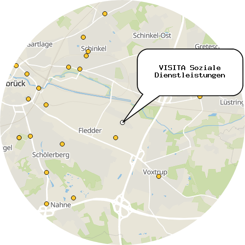 Kartenausschnitt für die Firma VISITA Soziale Dienstleistungen