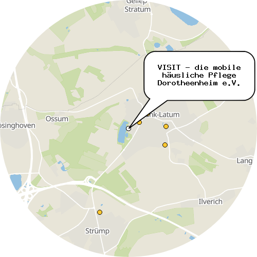 Kartenausschnitt für die Firma VISIT - die mobile häusliche Pflege Dorotheenheim e.V.
