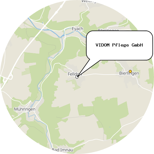 Kartenausschnitt für die Firma VIDOM Pflege GmbH