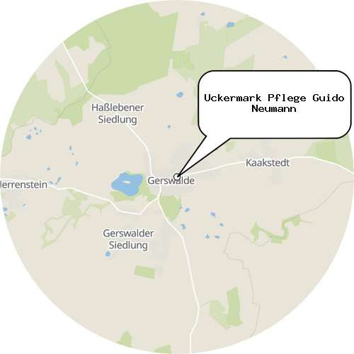 Kartenausschnitt für die Firma Uckermark Pflege Guido Neumann