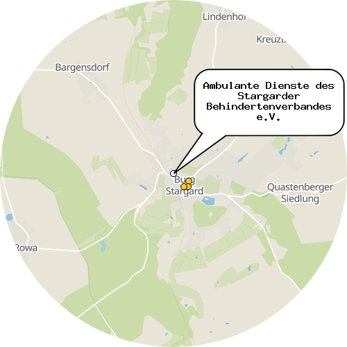 Kartenausschnitt für die Firma Ambulante Dienste des Stargarder Behindertenverbandes e.V.