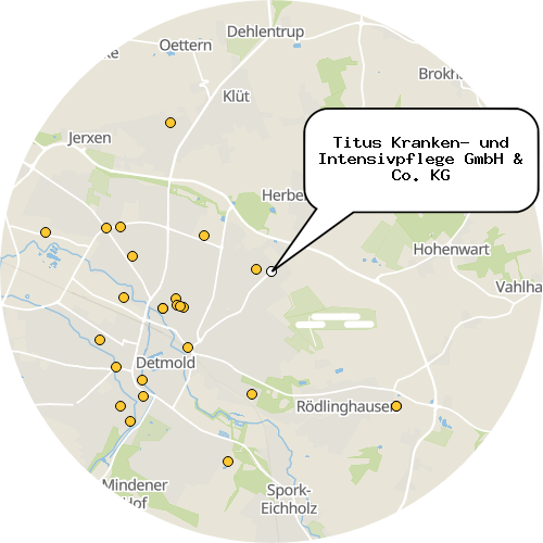 Kartenausschnitt für die Firma Titus Kranken- und Intensivpflege GmbH & Co. KG