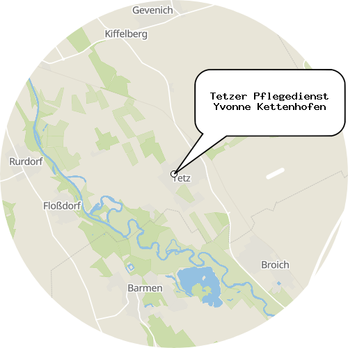 Kartenausschnitt für die Firma Tetzer Pflegedienst Yvonne Kettenhofen