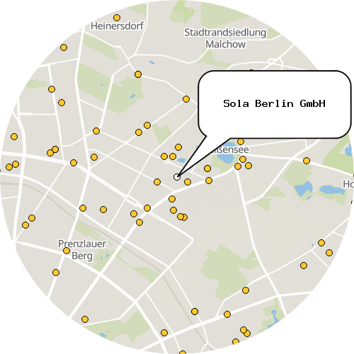 Kartenausschnitt für die Firma Sola Berlin GmbH