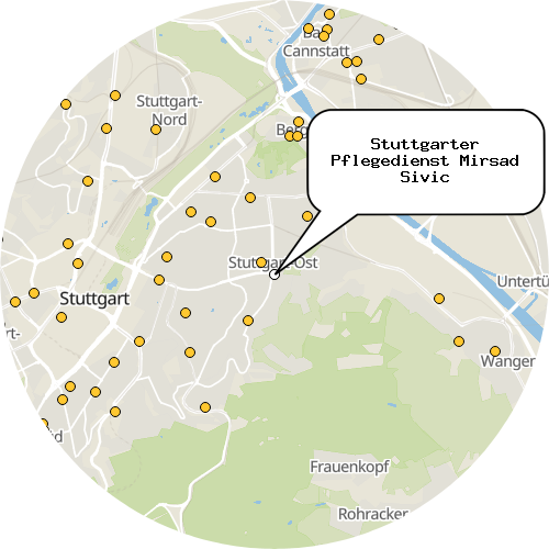 Kartenausschnitt für die Firma Stuttgarter Pflegedienst Mirsad Sivic